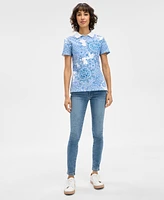 Nautica Jeans Women's Printed Polo Shirt