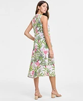 Charter Club Women's Palm Beach 100% Linen Midi Dress, Exclusively at Macy's
