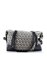 Pre-Owned Salvatore Ferragamo Soft Duffle Bag Printed Canvas with Leather