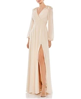 Women's Ieena Embellished Shoulder Blouson Sleeve Evening Gown