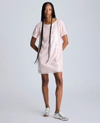 Kenneth Cole Women's Sequin T-Shirt Shift Dress
