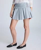 Kenneth Cole Women's Double-Belted Box-Pleat Mini Skort