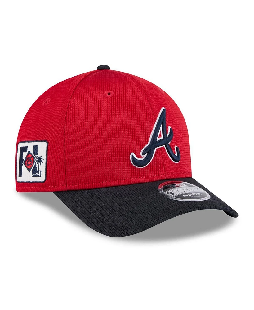 New Era Men's Red/Navy Atlanta Braves 2025 Spring Training 9FORTY Adjustable Hat