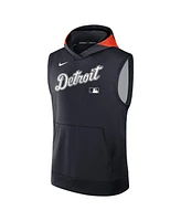 Nike Men's Navy Detroit Tigers Authentic Collection Performance Sleeveless Pullover Hoodie