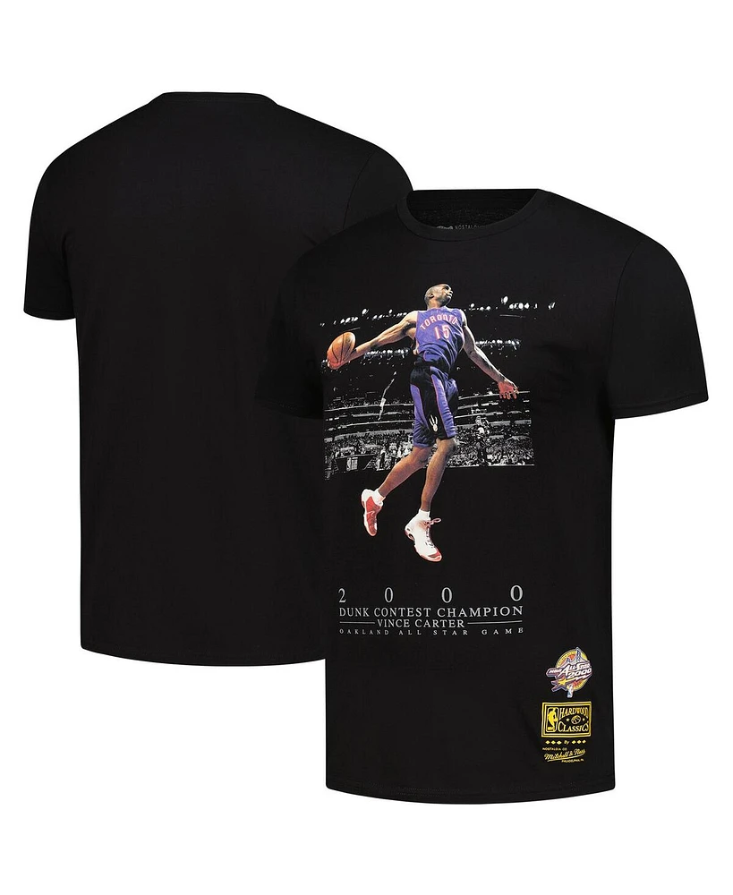 Mitchell Ness Men's Vince Carter Black 2000 Nba All-Star Game Hardwood Classic Slam Dunk Contest Champion T-Shirt