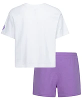 Converse Big Girls 2-Piece Boxy Short Sleeve T-Shirt and Shorts Set