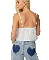 Edikted Womens Andea Babydoll Tank Top