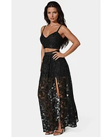 Bebe Women's 2 Piece Embroidery Gown
