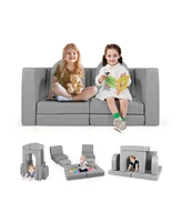 8-Piece Modular Kids Play Couch with Comfy Versatile Seating for Toddlers