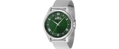 Invicta Men's Watch - Celestial Quartz Green Dial Silver Tone Mesh Bracelet | 48482