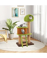 Cute Cat Tree for Indoor Cats with Mushroom-Shaped Nest Condo & Climbing Ladder Cozy & Fun Playhouse