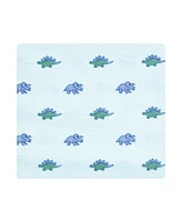 Hudson Baby Cotton Poly Flannel Receiving Blankets Bundle, Pastel Dino, One Size