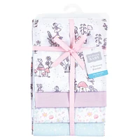 Hudson Baby Infant Girl Cotton Poly Flannel Receiving Blankets, Garden Fairies, One Size
