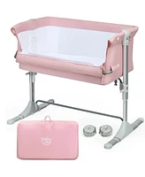 Gouun Kids Travel Portable Bed Side Sleeper Bassinet Crib with Carrying Bag