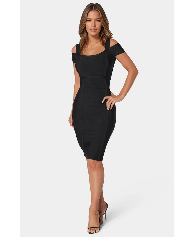 bebe Women's Sim Midi Bandage Dress