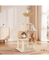 5-Layer Climbing Cat Tree with Scratching Posts & Washable Cushions Multi-Level Fun & Comfort for Cats