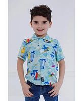 Sesame Street Big Bird Cookie Monster Elmo Oscar the Grouch Matching Family Hawaiian Button Down Shirt Infant to Little Kid