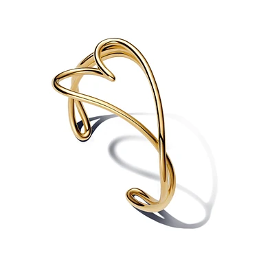 Pandora Gold Plated Heart Shaped Bangle Bracelet