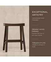 Maven Lane Vincent Wooden Rustic Aesthetic Kitchen Counter Stool, Set of 4