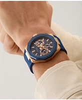 Guess Men's Multifunction Blue Silicone Watch, 45mm