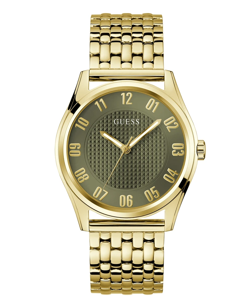 Guess Men's Analog Gold-Tone Steel Watch, 42mm