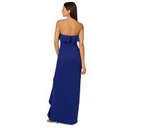 Adrianna by Papell Women's Strapless Cascading Ruffle Gown