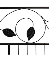 Winding Vines 10-Foot 4-Piece Steel Decorative Garden Fence Panels - 30" W x 36" H Per Panel - Black