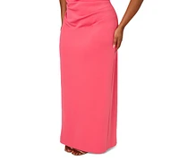 Adrianna Papell Plus Asymmetrical Draped Gown
