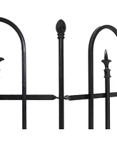 Strasbourg 6' Set of 2 Steel Decorative Garden Fence Panels - 37.5" W x 30.5" H Per Panel - Black