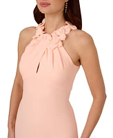 Adrianna Papell Women's Rosette Halter Gown