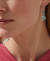 Eliot Danori Silver-Tone Mixed Stone Triple Drop Earrings, Exclusively at Macy's