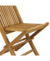 Hyannis Solid Teak Outdoor Folding Dining Chairs - Light Wood Stain Finish