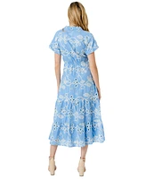 Sam Edelman Women's Rope-Embroidered Eyelet Dress