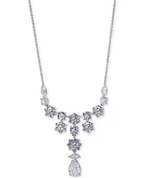 Eliot Danori Silver-Tone Cubic Zirconia Statement Necklace, 16" + 2" extender, Exclusively at Macy's