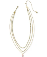 Kendra Scott 14k Gold-Plated Kyocera Opal Layered Pendant Necklace, 14" + 4" extender