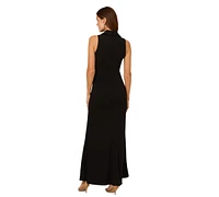 Adrianna Papell Women's Scalloped Tuxedo Gown