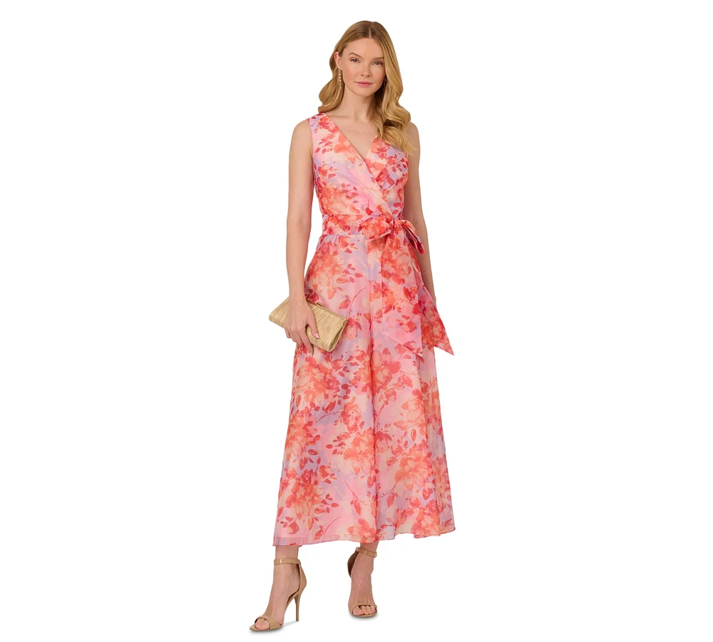 Adrianna Papell Women's Floral Organza Jumpsuit