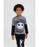 Nightmare Before Christmas Little Boys Disney Mickey Mouse T-Shirt and Fleece Pants