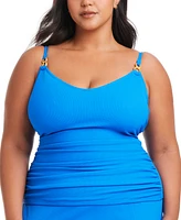 Bleu by Rod Beattie Plus Pique Ole Scoop-Neck Tankini
