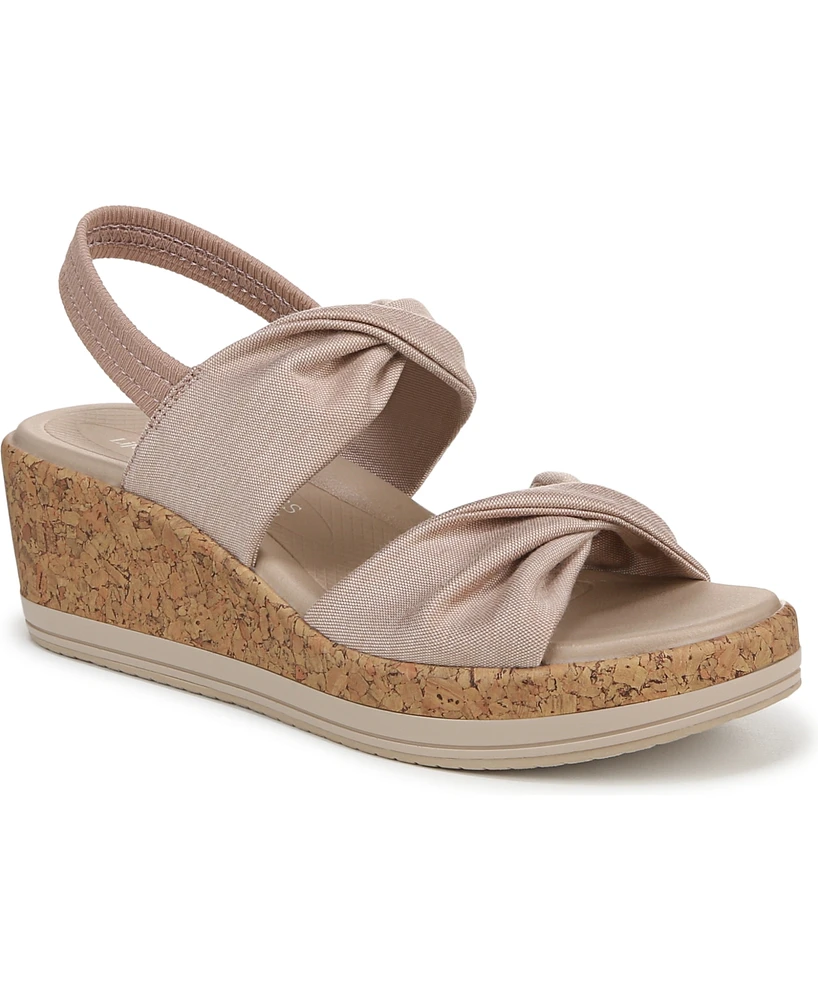 BZees Women's Riley Washable Slingback Wedge Sandals