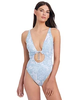 Sanctaury Women's The Meadow Plunging-Neck One Piece Swimsuit