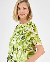 Kasper Women's Printed Flutter-Sleeve Top, Regular & Petite