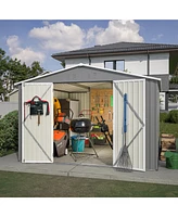 10x10 Metal Storage Shed with Enhanced Frame and Doors