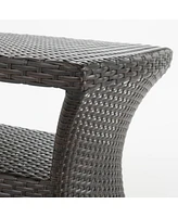All-in-One Outdoor Side Table: Stylish Serving and Coffee Table with Umbrella Hole