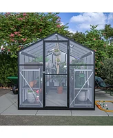Large Green House: 6' x 12' Double Flush Door Polycarbonate Greenhouse