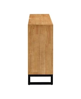 Rubberwood Veneer Sideboard Cabinet with Adjustable Shelves