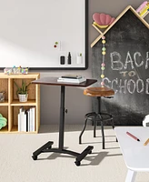 Seville Classics Mobile Laptop Desk Cart With Side Table