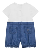 Guess Baby Boys Mixed Media Chambray Shortall