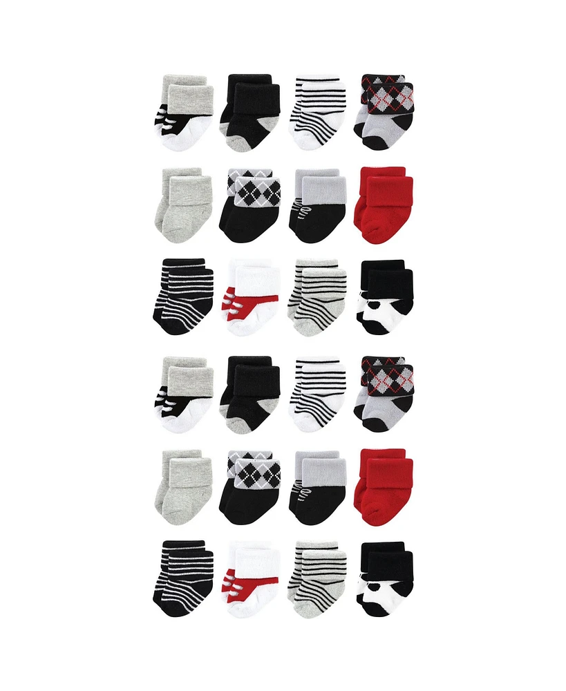 Little Treasure Baby Cotton Rich Terry Socks 24-Pack, Tuxedo, 0-6 Months