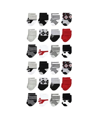 Little Treasure Baby Cotton Rich Terry Socks 24-Pack, Tuxedo, 0-6 Months